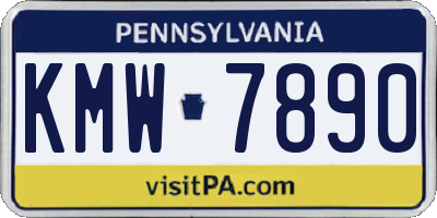 PA license plate KMW7890