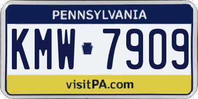 PA license plate KMW7909