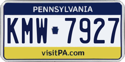 PA license plate KMW7927