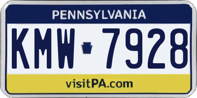 PA license plate KMW7928