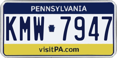 PA license plate KMW7947