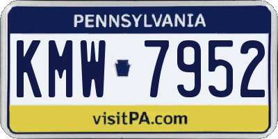 PA license plate KMW7952