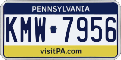 PA license plate KMW7956