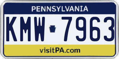 PA license plate KMW7963