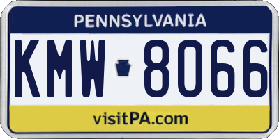 PA license plate KMW8066