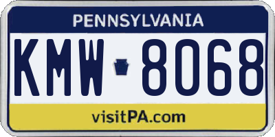 PA license plate KMW8068