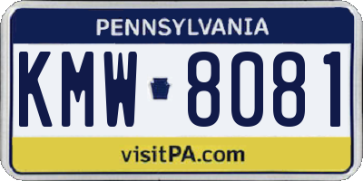 PA license plate KMW8081
