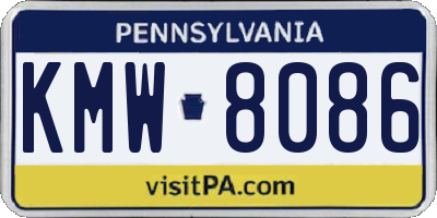 PA license plate KMW8086