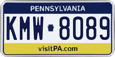 PA license plate KMW8089