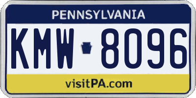 PA license plate KMW8096