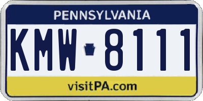 PA license plate KMW8111