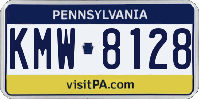 PA license plate KMW8128
