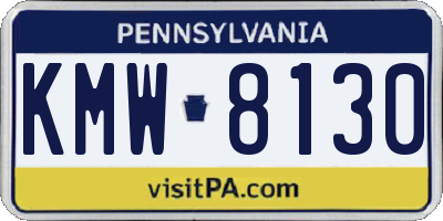 PA license plate KMW8130