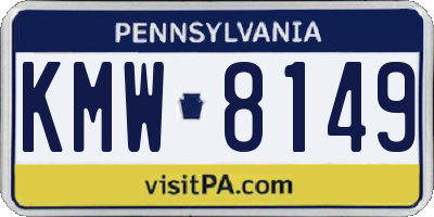 PA license plate KMW8149