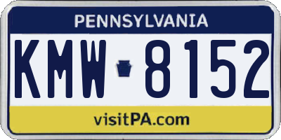 PA license plate KMW8152
