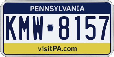 PA license plate KMW8157