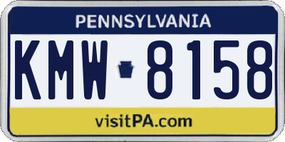 PA license plate KMW8158