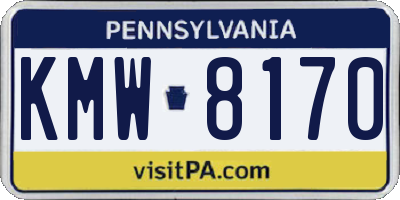 PA license plate KMW8170