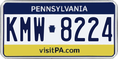 PA license plate KMW8224
