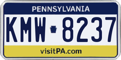 PA license plate KMW8237