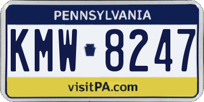 PA license plate KMW8247