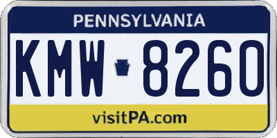 PA license plate KMW8260