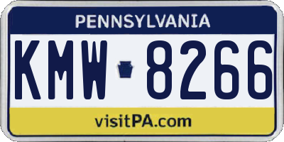 PA license plate KMW8266