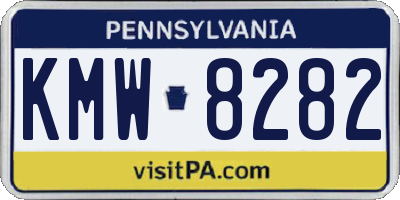PA license plate KMW8282