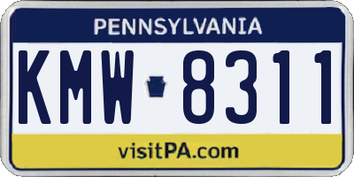 PA license plate KMW8311