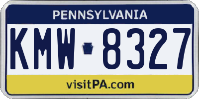 PA license plate KMW8327