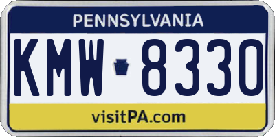 PA license plate KMW8330
