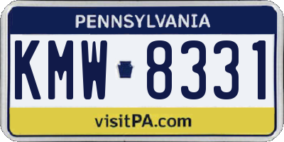 PA license plate KMW8331
