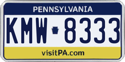 PA license plate KMW8333