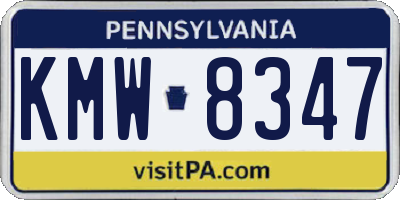 PA license plate KMW8347