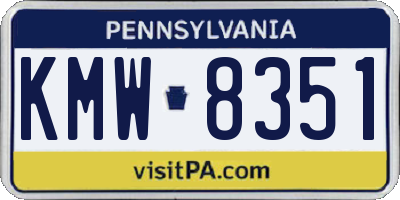 PA license plate KMW8351