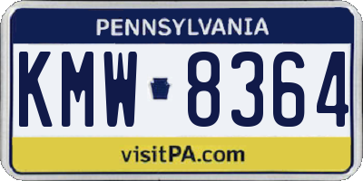 PA license plate KMW8364