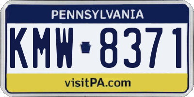 PA license plate KMW8371
