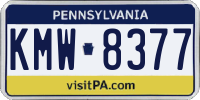 PA license plate KMW8377