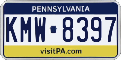 PA license plate KMW8397