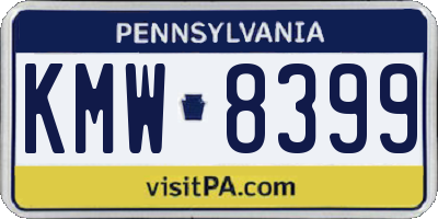 PA license plate KMW8399