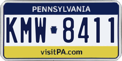 PA license plate KMW8411