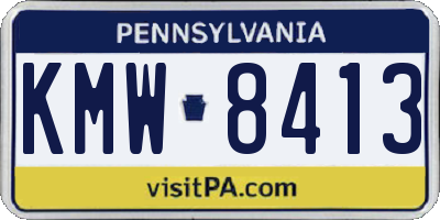 PA license plate KMW8413
