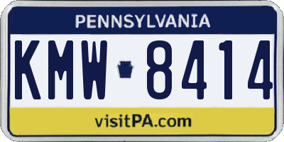PA license plate KMW8414
