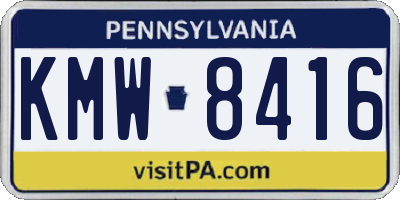PA license plate KMW8416