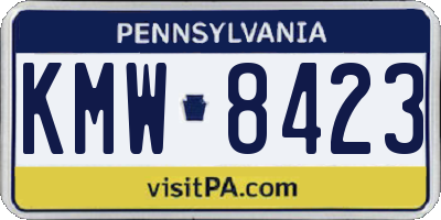 PA license plate KMW8423