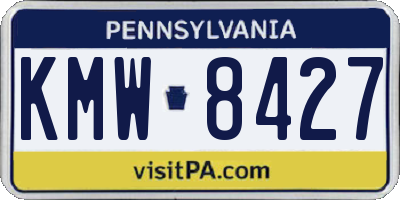 PA license plate KMW8427