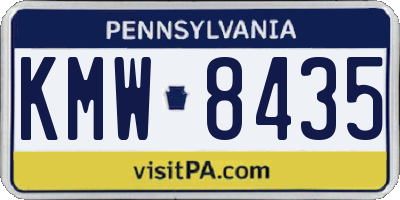 PA license plate KMW8435