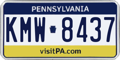 PA license plate KMW8437