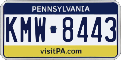 PA license plate KMW8443