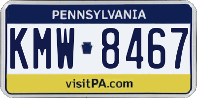 PA license plate KMW8467